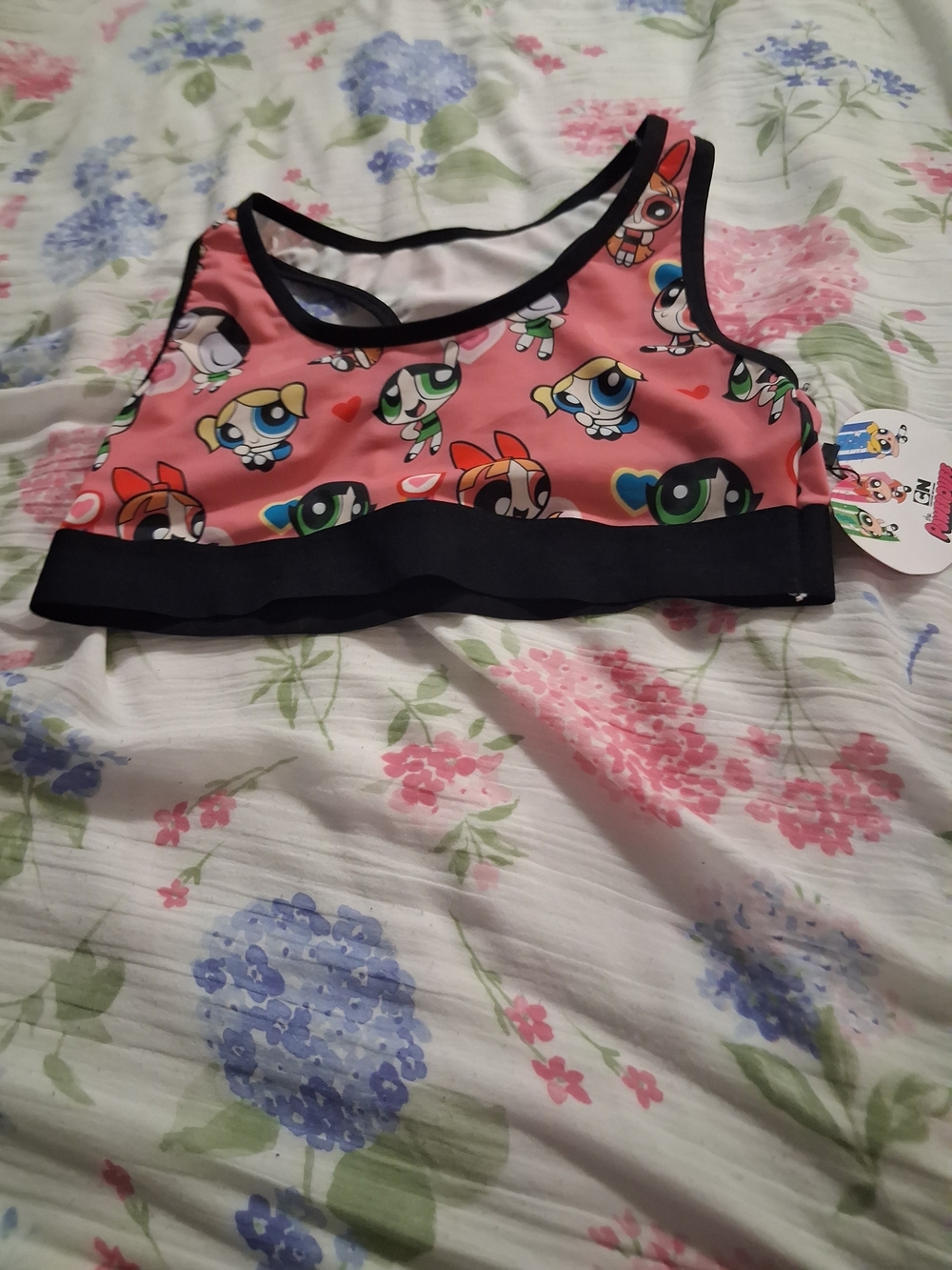 Cartoon Network Pink and Black Powerpuff Girls Crop Top